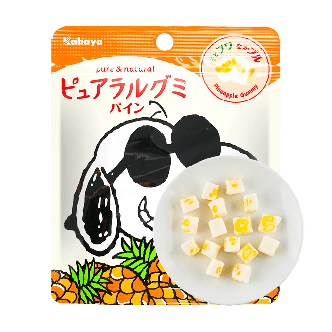 日本KABAYA×史努比限定聯名 軟糖 QQ糖果 鳳梨口味 58g