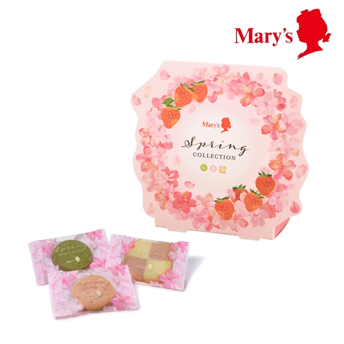 【日本北海道直邮】Marys春季樱花系列 白色情人节限定 樱花草莓抹茶曲奇组合 8枚入