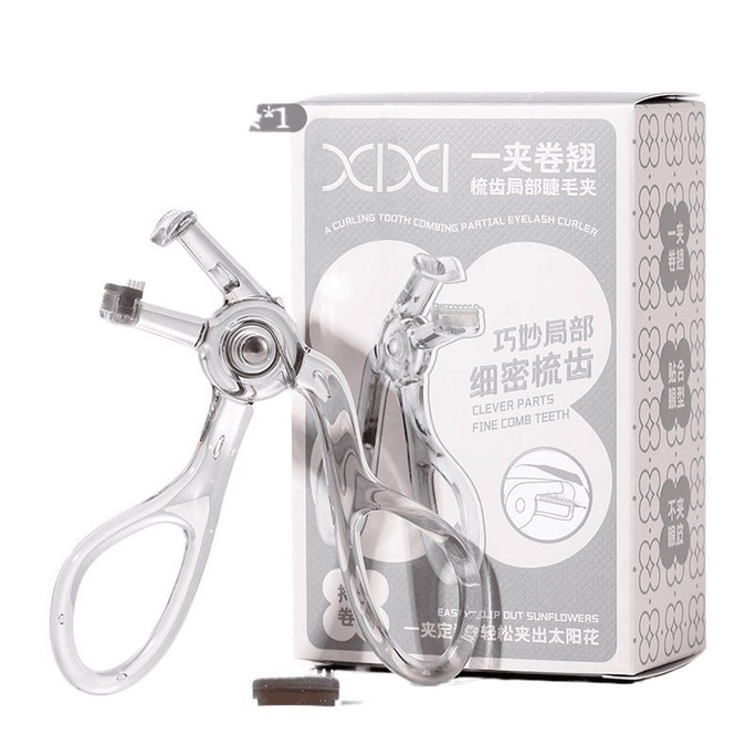 【中国直送】xixi 部分まつげカーラー くし歯付き カール＆シェイプ長持ち 初心者向け フルオープンまつげカーラー 交換ストリップ1枚付き