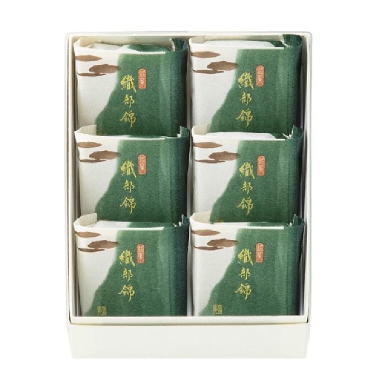 【日本直邮】宗家 源吉兆庵 日本传统和菓子老铺  织部锦 栗子红豆月饼馒头 6枚装