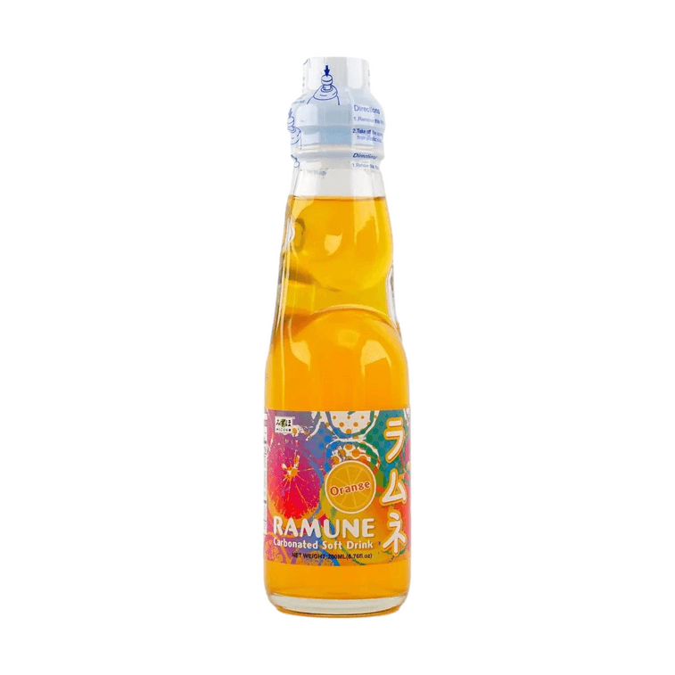 Ramune Drink 7 Flavors Combination Pack Original +Peach+Melon+Mango+Strawberry+Lychee+Orange Flavor, 6.76 fl oz*7【7 Pack 6
