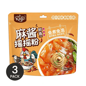 大湾山 火鸡摇摇粉【正宗四川麻酱风味】 免煮免泡即食宽粉 一人食速食 网红干拌懒人速食 宿舍夜宵 充饥解馋方便粉 110g*3袋