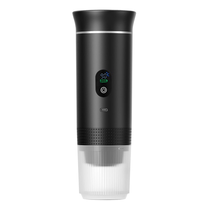 All-in-One Portable Coffee Maker: LCD Display Works with Capsules & Grounds-Black
