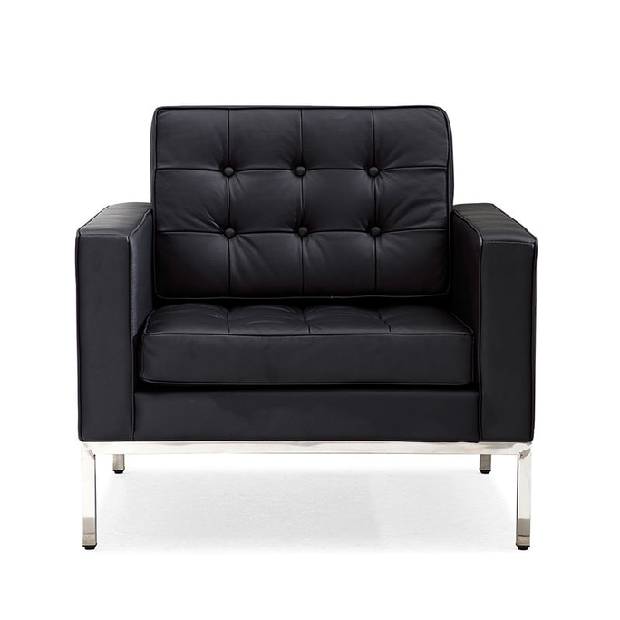 [US Cash Loan] LUXMOD Light Luxury Square Sofa West Leather Single Seat