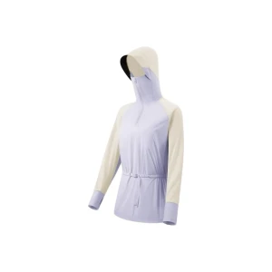 WR639 Quick-Dry Long Sleeve Hooded Water Sports Jacket for Women – Light Purple-Yellow Size S