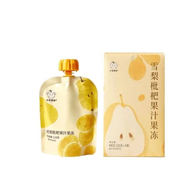 【中国直邮】 小羊森林 雪梨枇杷果汁果冻110g*4袋