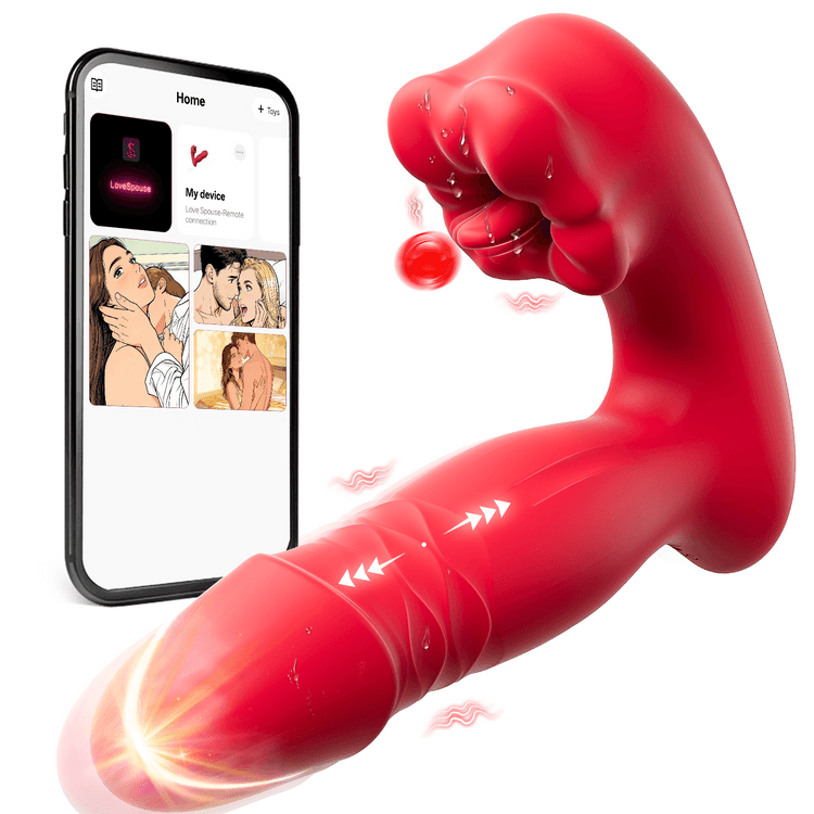 JuzPlay Vibrating Thrusting Dildo for Women G-Spot Wide Mouth Toy Clitoral  Stimulator Sex Toy Dildo Vibrator Features: 9 Vibrati - Yami.com