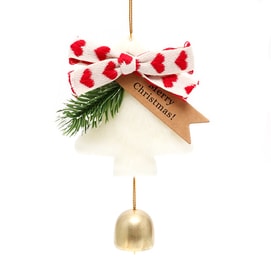 Christmas Tree Bell Ornament New Year Hanging Bell Christmas Decorations Gift - White 1Pc
