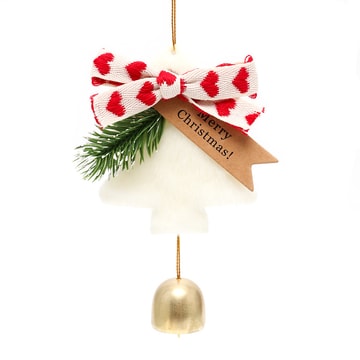 Christmas Tree Bell Ornament New Year Hanging Bell Christmas Decorations Gift - White 1Pc