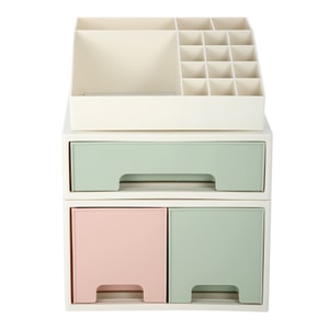 Stationery Organizer Box Roselife Multifunctional Desk Storage Box Set Free Stacking [TBD-12] w/ 3 Drawers + 16 Slots