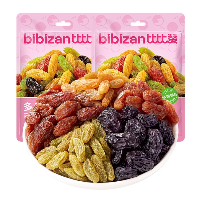 【健康零食】 比比赞 多彩葡萄干提子干新疆特产免洗即食果干零食休闲食品小吃108g