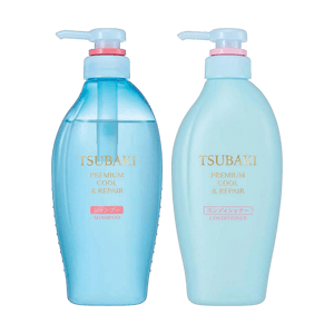 TSUBAKI Blue Premium Cool Hair Shampoo and Conditioner Set 450ml*2【Limited Edition】