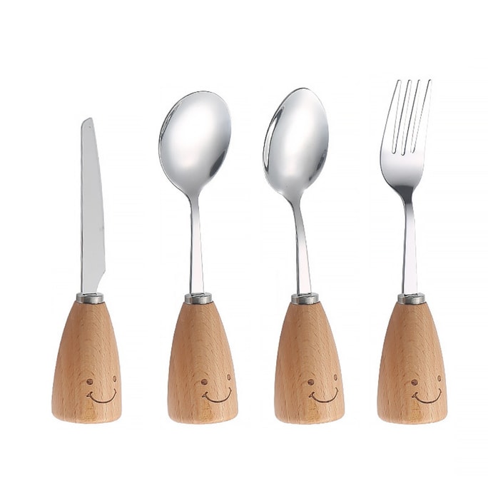  Smiley Utensil Set – Knife Fork Spoon  4 PCS