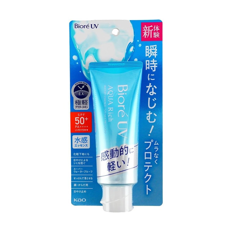 비오레 UV 아쿠아 리치 워터리 에센스,  2.46oz(70g), SPF50+. PA++++ 4