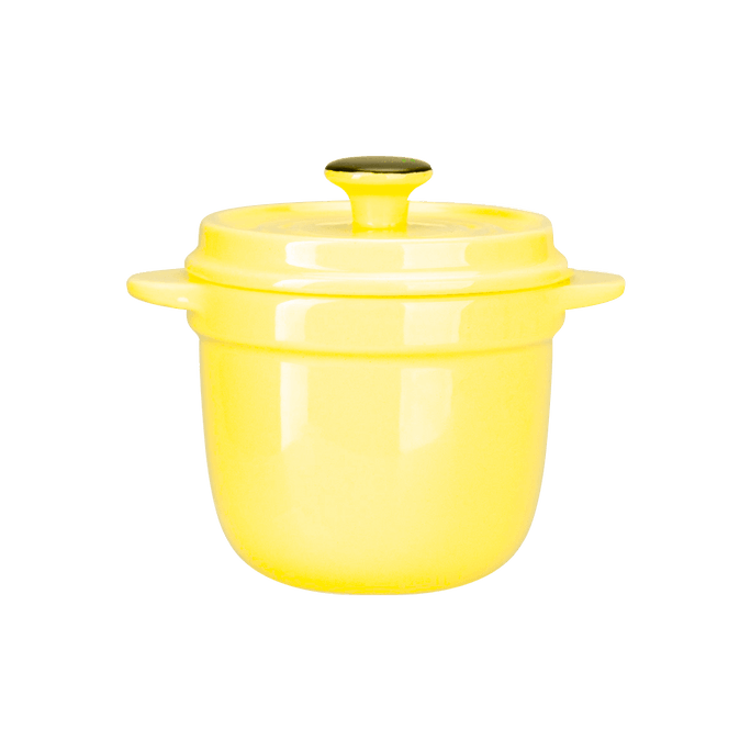 Macaron  Ceramic Stew Pot with Lid Lemon Yellow 9cm