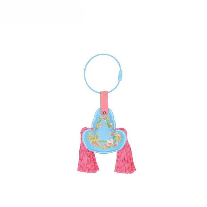 Elegant Silk Thread Weaving Embroidery Keychain Fulu Mianmian 150 * 56mm