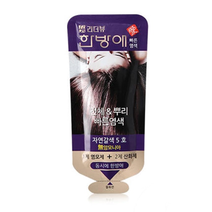 韓國 LEADERVIEW 韓方愛 1分鐘染髮劑 自然棕色 12包
