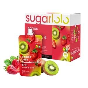 Konjac Jelly, Strawberry & Kiwi Flavor, Zero Sugar 4 Cal Per Pouch, 10 Pack