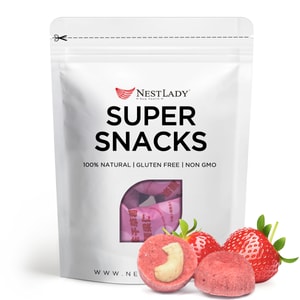 美國NestLady雍容燕窩 冷凍乾燥草莓夾心腰果仁 營養美味 嘎吱脆 小點心 10顆