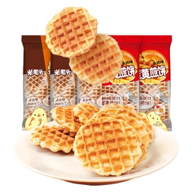 【中国直邮】 米老头 煎饼 早餐饼干 休闲小零食 食品酥脆饼干 充饥夜宵 原味120g*1袋+牛奶味120g*1袋.