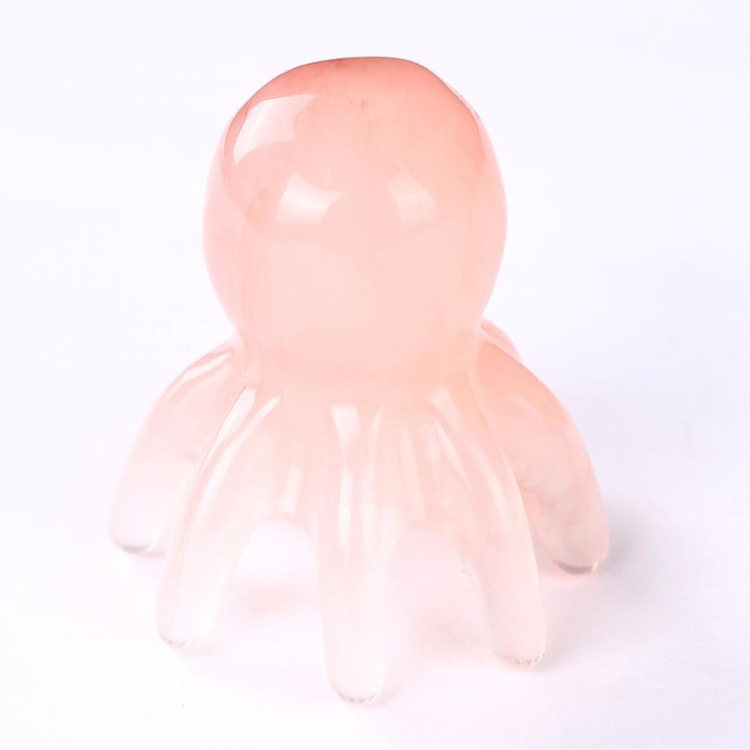 카와시마야 문어 마사지 빗, 대형 문어 모양, 두피 마사지, 휴대용, 핑크