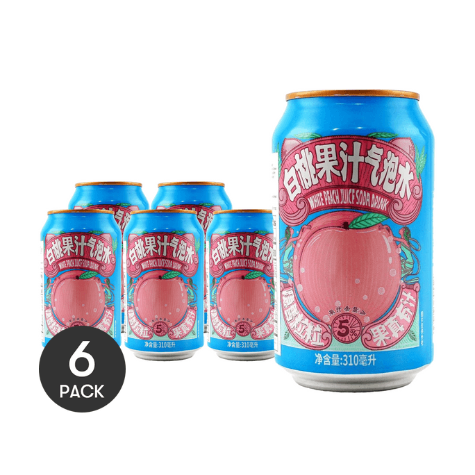Sparkling Water White Peach Flavor 10.48 fl oz *6【6 Packs】