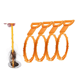 Bailingke 4종 배수구 청소기 세트, 싱크대 막힘 해결 도구, 머리카락 제거제, 배수구 머리카락 제거 도구, 싱크대 막힘 해결 도구, 배수구 머리카락 제거 도구, 배수구 청소기, 머리카락 제거제