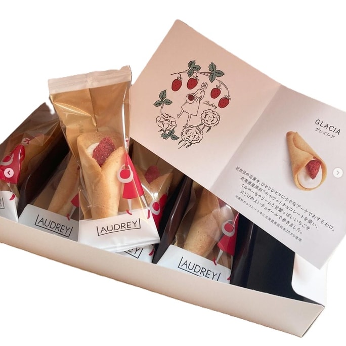 Glacier White Chocolate Strawberry Egg Roll 5 Sticks