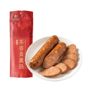 【中国直邮】 齐善食品 齐善素食大善腊肠红肠玉米哈红肠川味茶香熏肠火腿木耳肠 茶香素熏肠200g*1袋