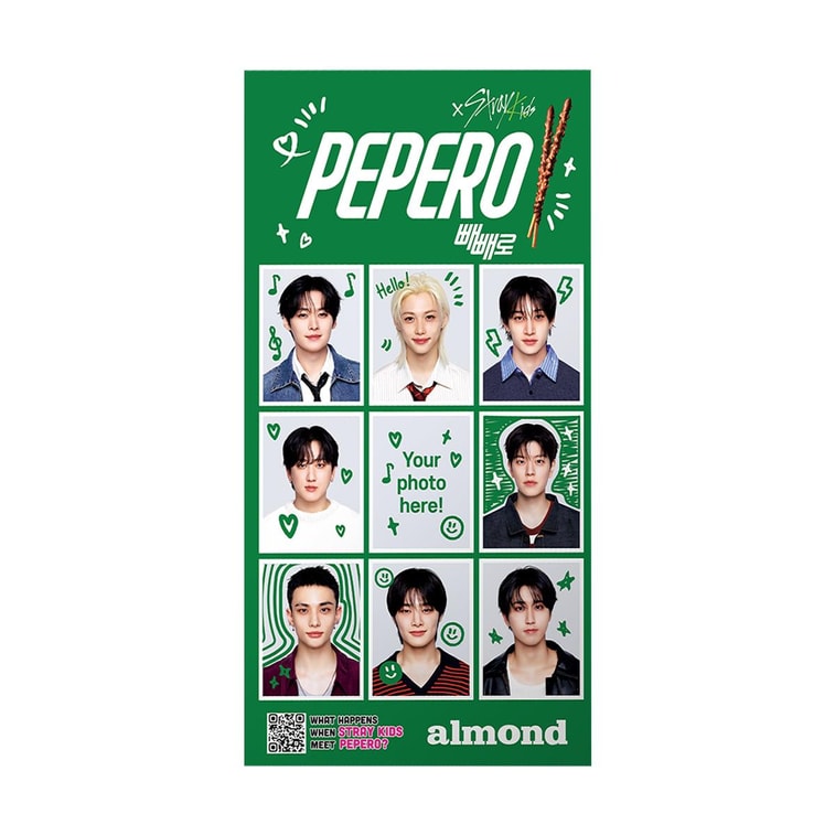 Pepero Almond and Chocolate Cookie Sticks 【8 packs in 1 box】 9.03 oz【Stray Kids Pick】【Packing May Vary】 7