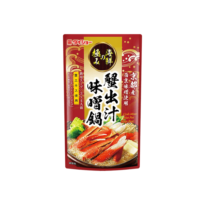 日本DAISHO 日式螃蟹味增火鍋湯底 海鮮風味湯底 750g
