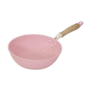 Product: Ceramic Deep Frying Pan 24cm IH Compatible Non-Stick Pink