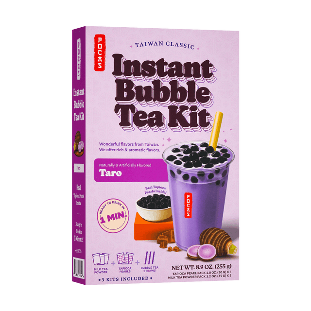Fresh Finest Instant Boba Tea Kit with Tapioca Pearls + Reusable Boba Cup &  Straw (6 Servings) Bubble Tea Kit - 6 Classic Milk Tea Packets & 6 Bubble