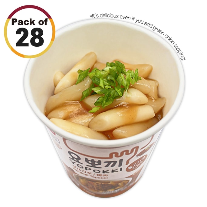 韓国YOPOKKIインスタント餅カップ、バーベキュー味、28カップ
