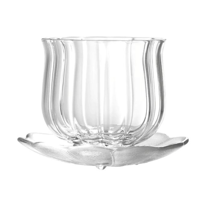 南山先生 莲花主人杯子套装 主人杯茶杯 功夫茶具花茶杯 玻璃杯子 透明 120ml