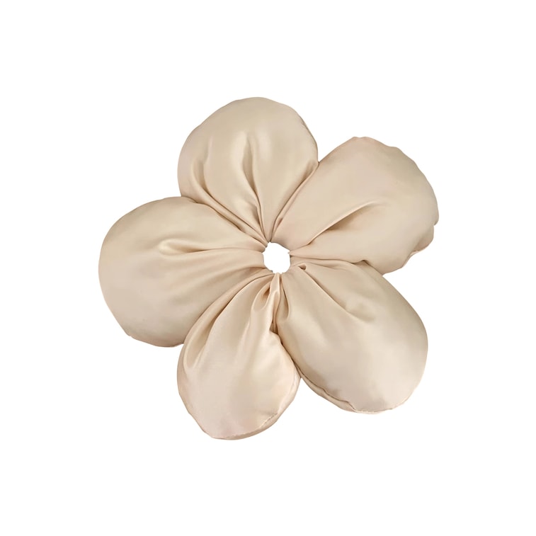 【赠品】HSPM 新款小红书网红爆款众高级感博主风海绵花朵发圈立体面包发绳度假风大肠圈发饰头饰 米白花朵 F 4