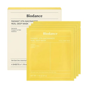 Radiant Vita Niacinamide Deep Mask, 34g x 4ea - Dark Spot Care, Improve Dullness, Even Skin Tone【No Filter Skin】