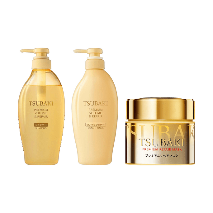 TSUBAKI Golden Hair mask 180g Camellia Salon-Level Moisturizing Shampoo & Conditioner 15.22 fl oz *2