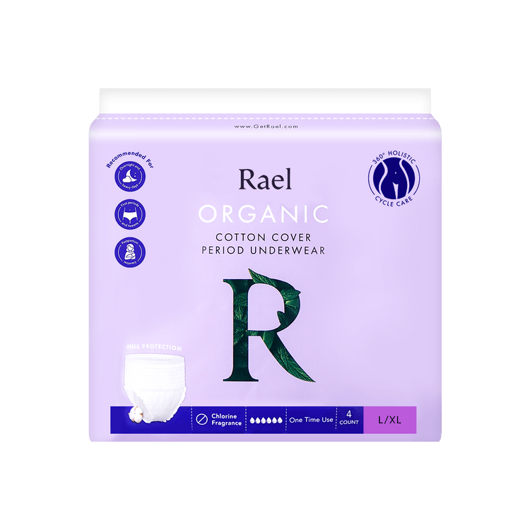 RAEL Organic Cotton Cover Disposable Period Underwear L/XL 5pcs