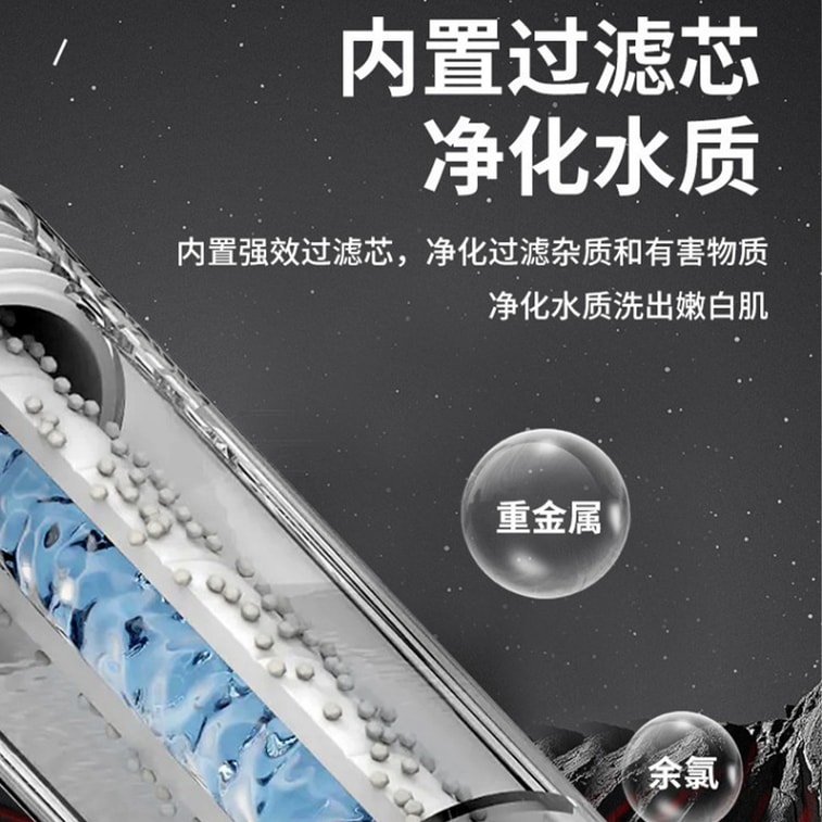 Home Use Ultra-Powerful Shower Head Bathroom Heater Turbo Large Water Outflow Five-Speed Classic Grey + Base 7