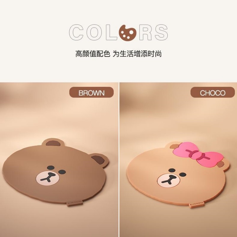 【中國直郵】 日本 LINE FRIENDS 布朗熊車載防滑墊 創意汽車擺飾 單裝 大號裝