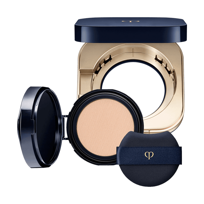 日本CLE DE PEAU BEAUTE CPB肌肤之钥 光柔水凝精华粉底膏 贵妇养肤钻光方气垫 OC10 14g 附粉盒 额外送粉扑