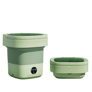 Folding Washing Machine Plus Underwear Socks Baby Clothes Mini Washer Matcha Green 11L1pcs Set
