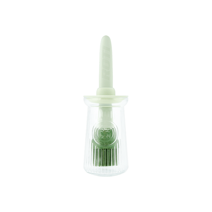 Glass Oil Bottle with Silicone Brush for Cooking BBQ Kitchen Green
