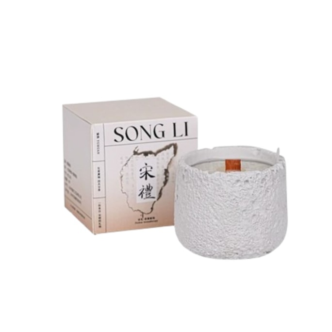 宋礼 冷山系香薰蜡烛创意水泥杯香氛蜡烛摆件大豆蜡小众高级感 茶山龙井 130g白色