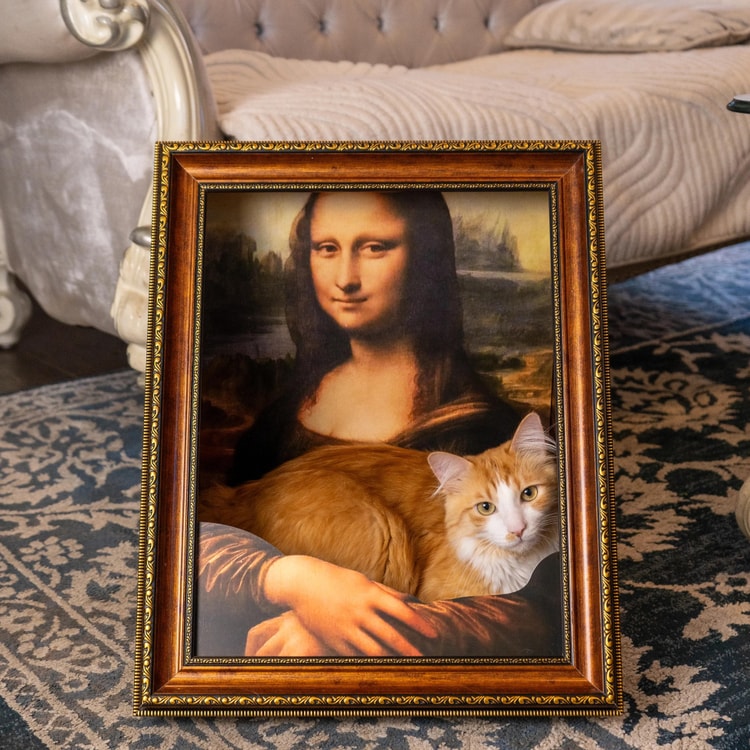 HiiiGet 油画框猫窝猫抓板猫咪磨爪神器蒙娜丽莎的猫- 亚米