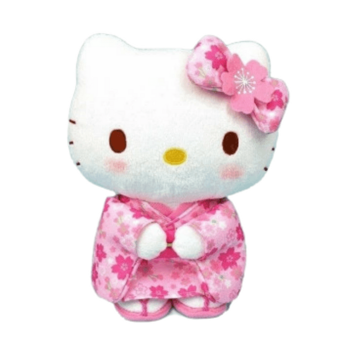 Cherry blossom and ese style pink kimono Hello Kitty doll, size S, 1 piece.