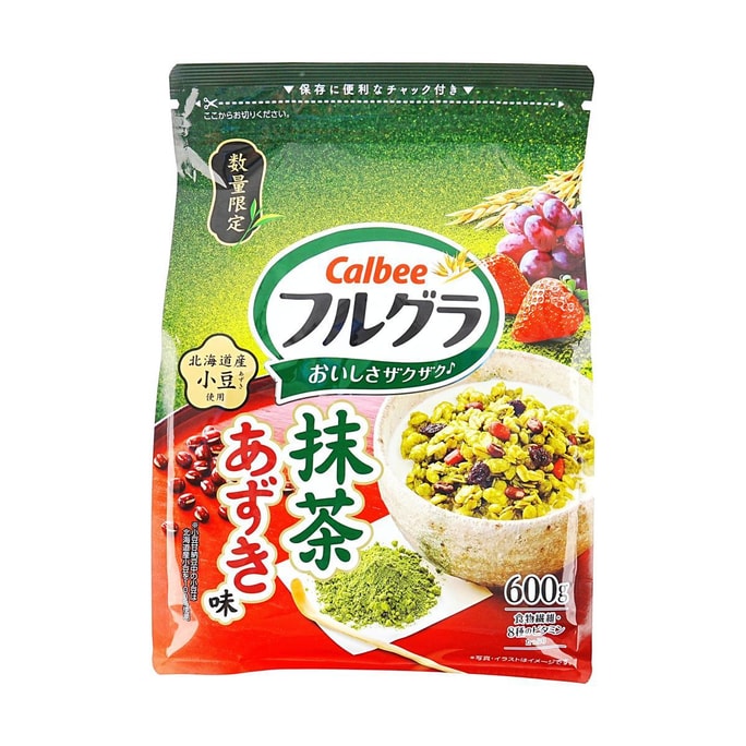 日本CALBEE卡樂比 水果穀物燕麥片 抹茶紅豆味 600g【數量限定】