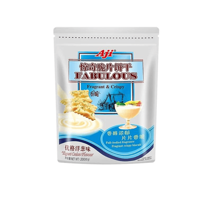[중국 직배송] AJI 놀라운 바삭한 쿠키, 짭짤하고 불규칙한 치즈 야채 스낵, 양파맛, 200g*1봉지