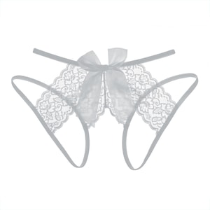 sexy lingerie women's transparent seamless lace panties grey